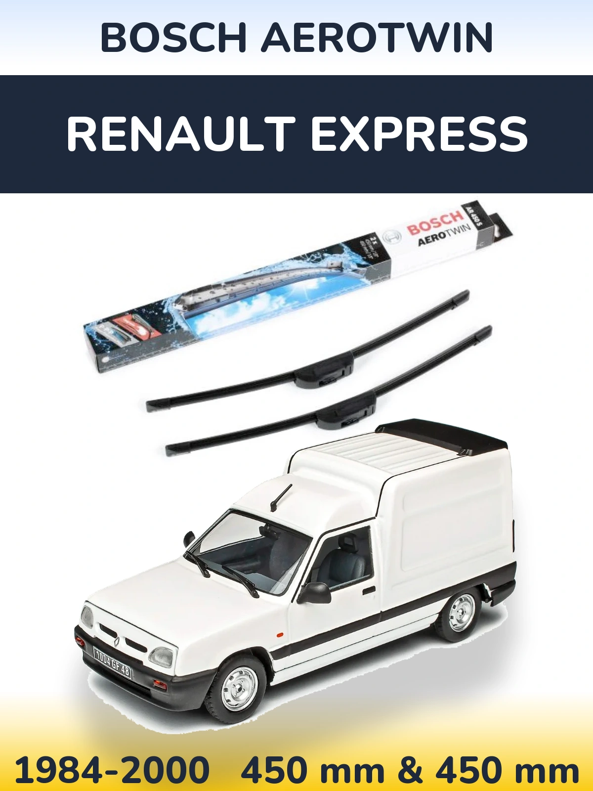 Комплект передніх щіток BOSCH AeroTwin 450 & 450 мм для Renault Express 1984-2000