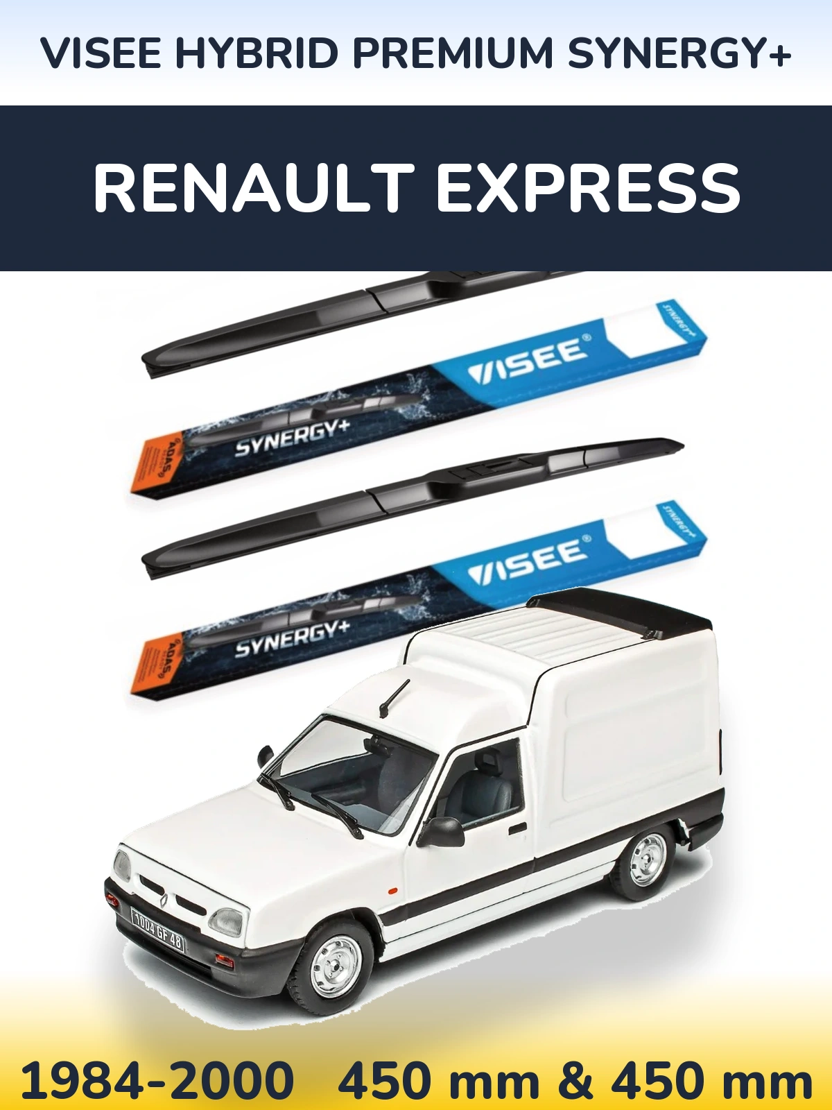 Front wiper blade set VISEE HYBRID PREMIUM SYNERGY+ 450 & 450 мм for Renault Express 1984-2000
