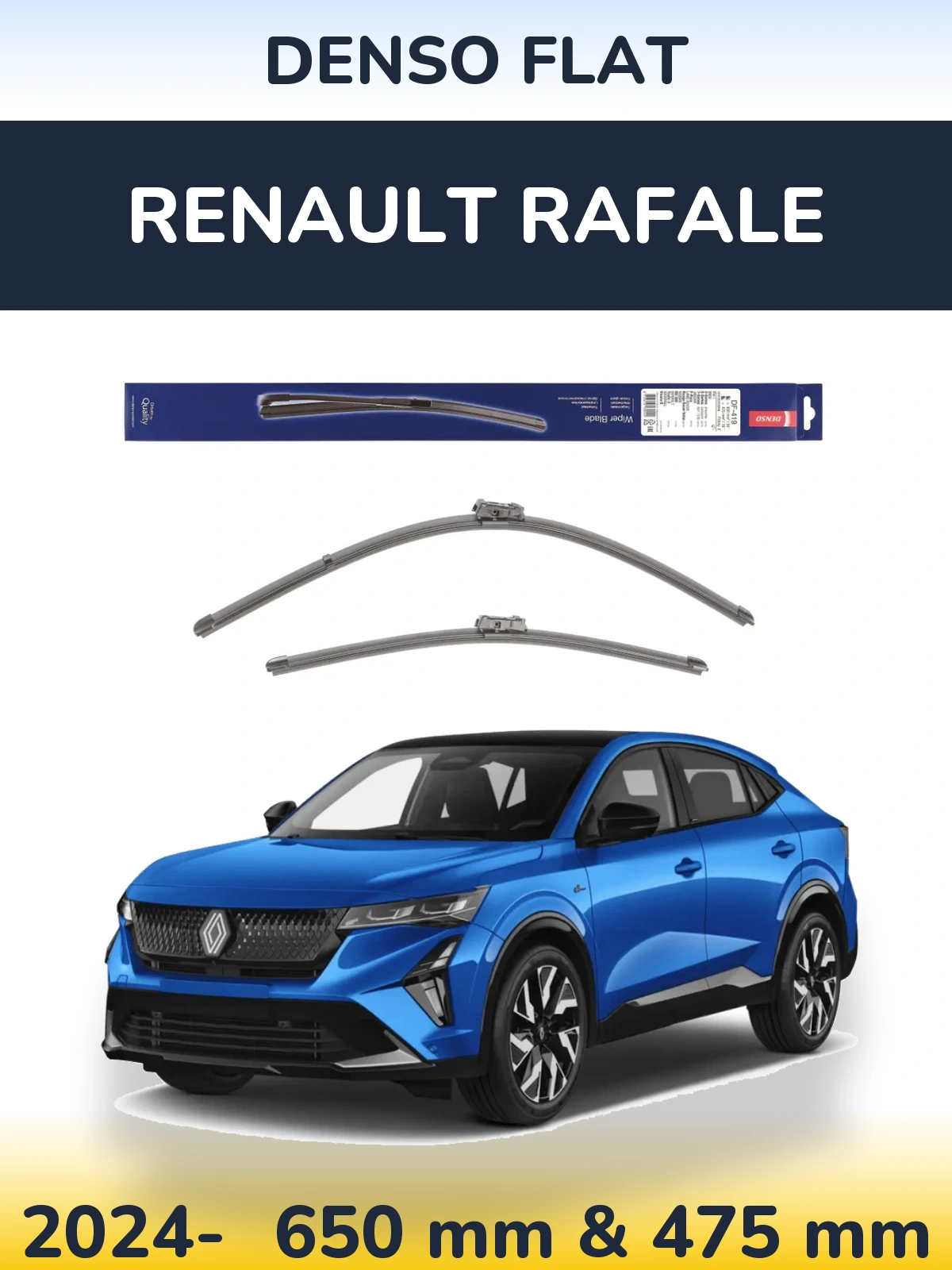 Komplet przednich wycieraczek Denso Flat 650 & 475 mm do Renault Rafale 2024-2026