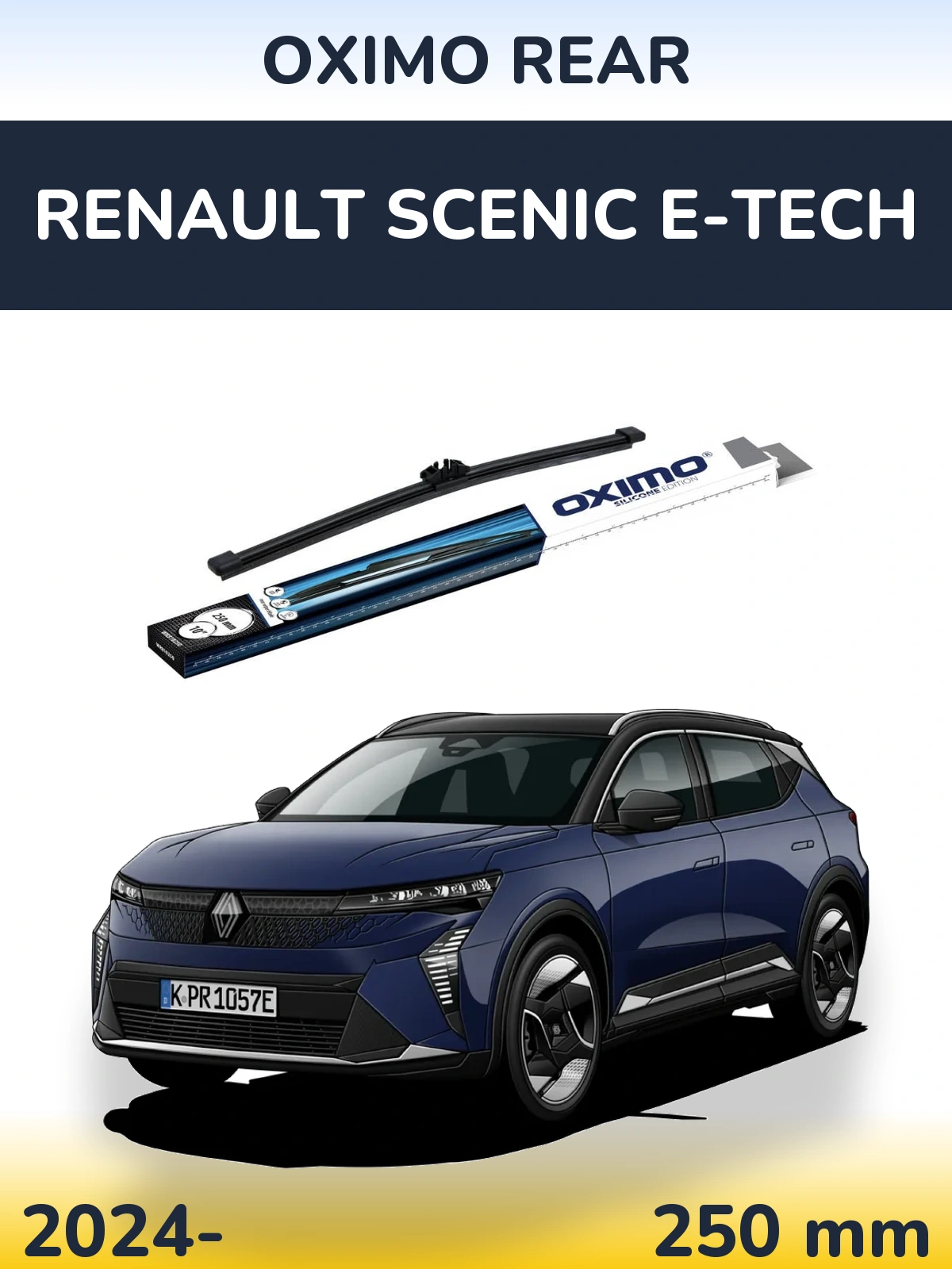 Задний дворник Oximo Rear 250 мм для Renault Scenic E-Tech 2024-2026