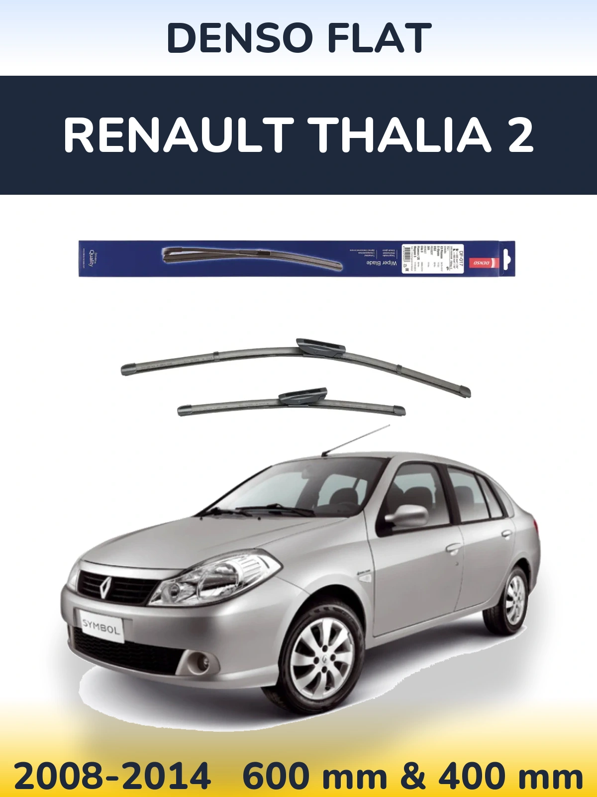 Комплект передних дворников Denso Flat 600 & 400 мм для Renault Thalia 2 2008-2014