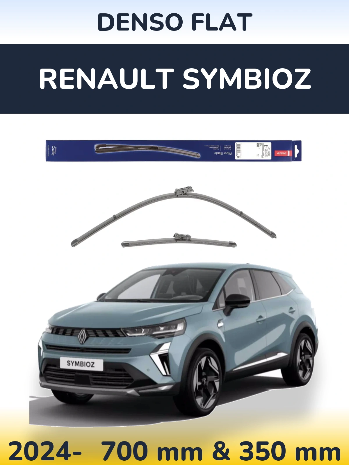 Komplet przednich wycieraczek Denso Flat 700 & 350 mm do Renault Symbioz 2024-2026