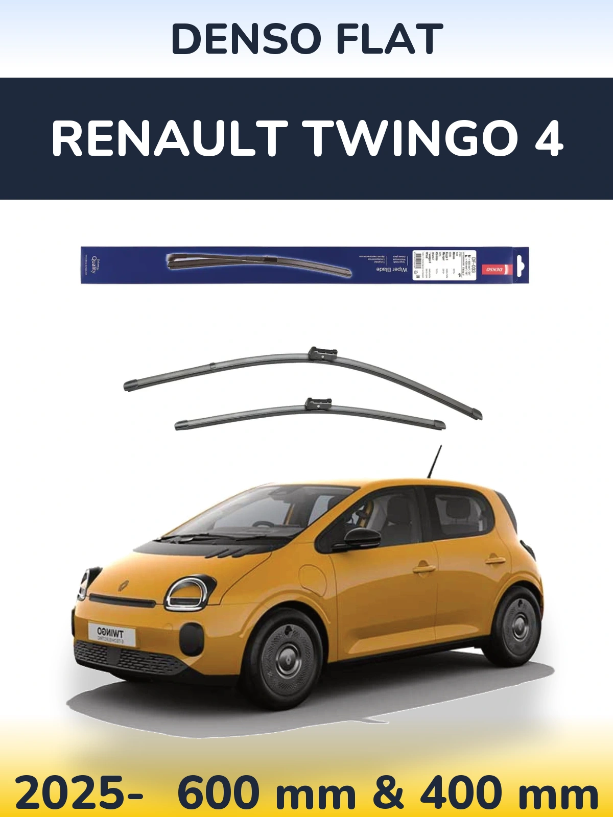 Komplet przednich wycieraczek Denso Flat 600 & 400 mm do Renault Twingo 4 2025-2026