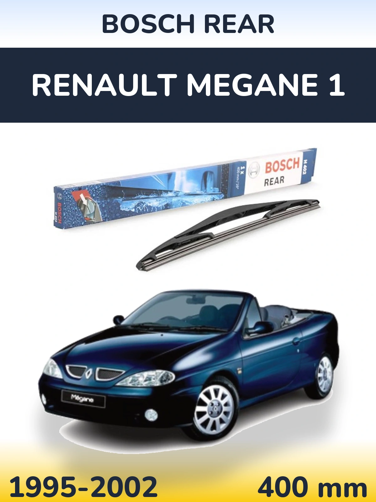Rear wiper blade BOSCH Rear 400 мм for Renault Megane 1 1995-2002