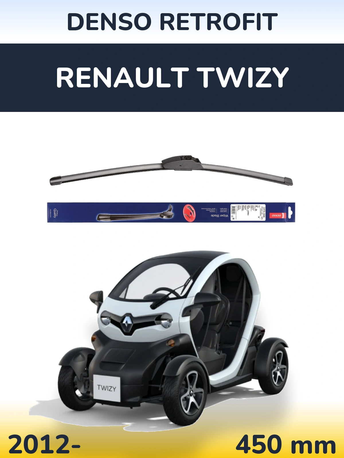 Przednia wycieraczka Denso Retrofit 450 mm do Renault Twizy 2012-2026