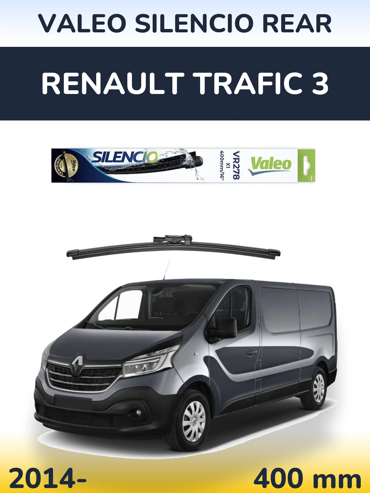 Задний дворник Valeo Silencio Rear 400 мм для Renault Trafic 3 2014-2026