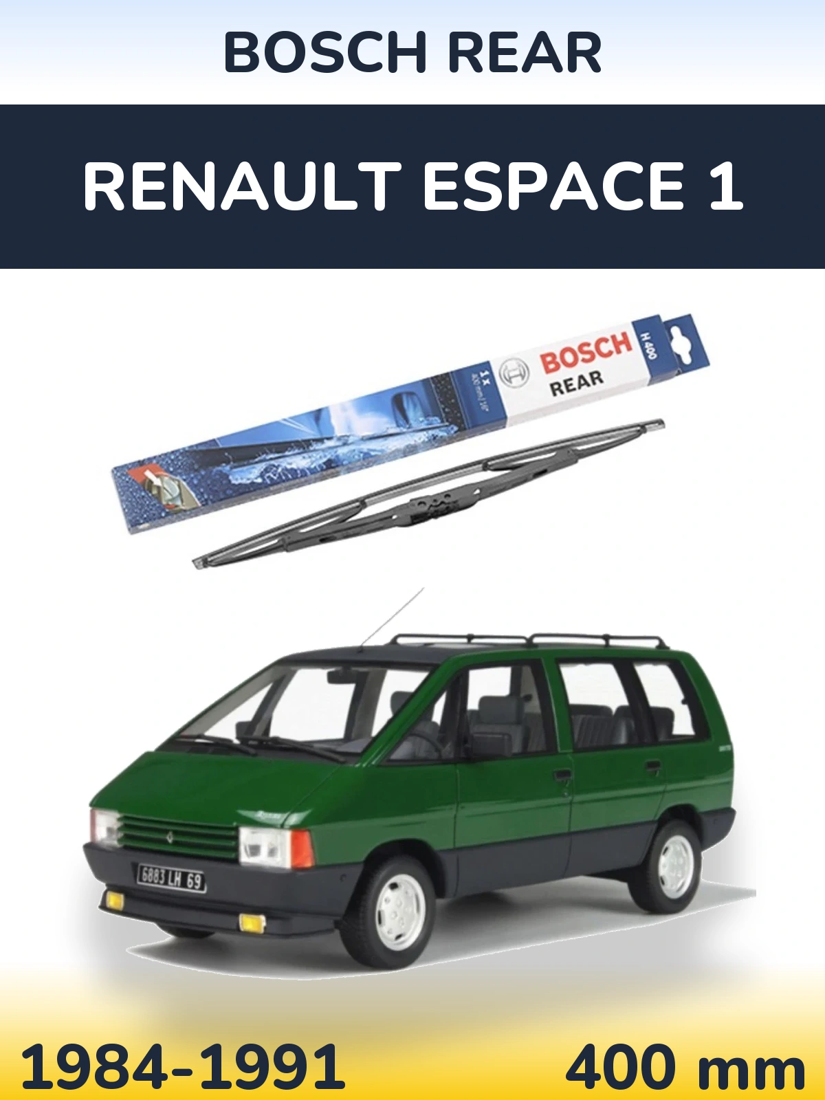 Rear wiper blade BOSCH Rear 400 мм for Renault Espace 1 1984-1991