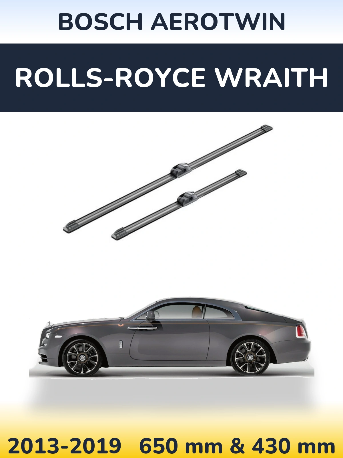 Komplet przednich wycieraczek BOSCH AeroTwin 650 & 430 mm do Rolls-Royce Wraith 2013-2019