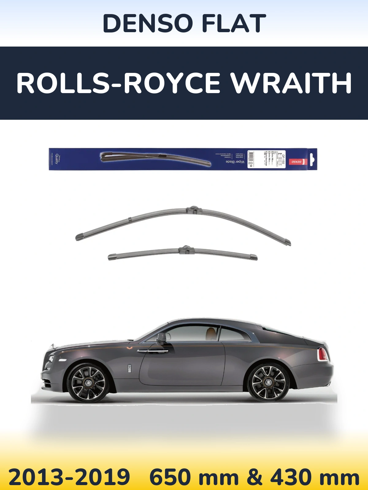 Komplet przednich wycieraczek Denso Flat 650 & 430 mm do Rolls-Royce Wraith 2013-2019