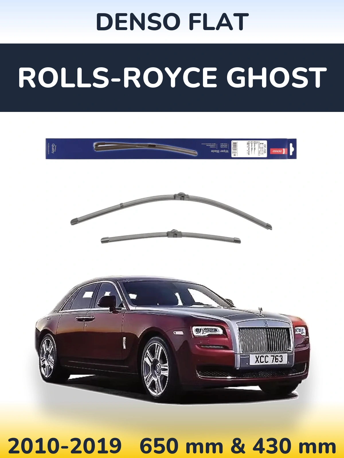 Komplet przednich wycieraczek Denso Flat 650 & 430 mm do Rolls-Royce Ghost 2010-2019