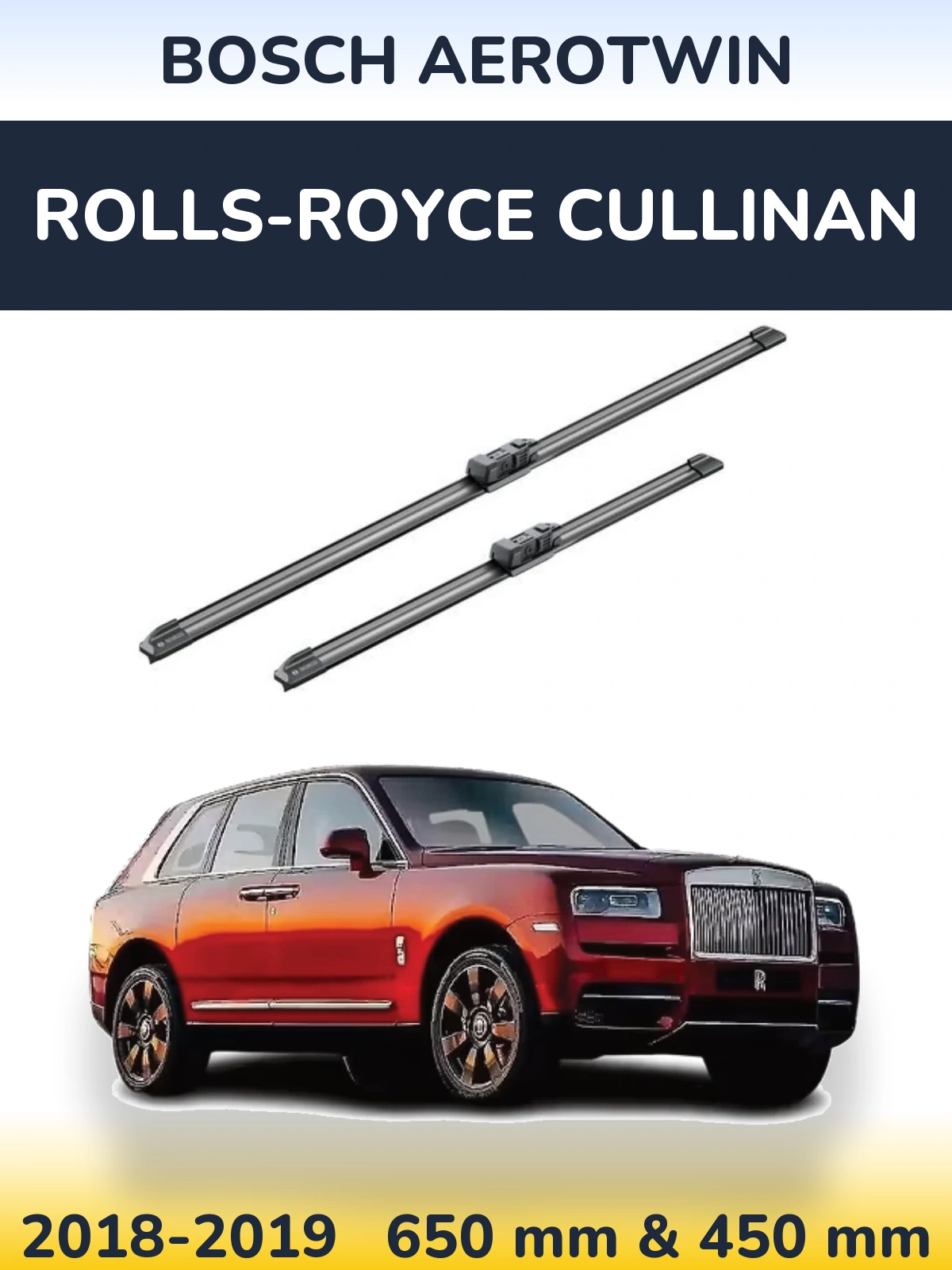 Комплект передних дворников BOSCH AeroTwin 650 & 450 мм для Rolls-Royce Cullinan 2018-2019