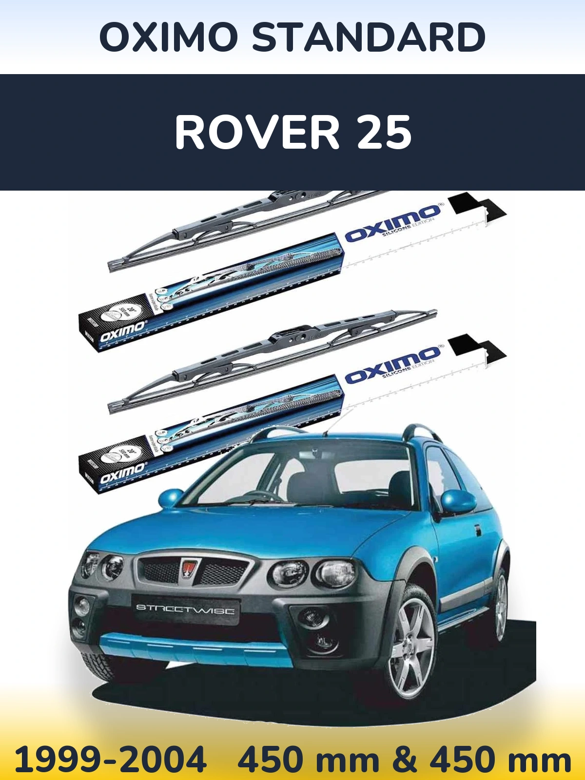 Front wiper blade set Oximo Standard 450 & 450 мм for Rover 25 1999-2004
