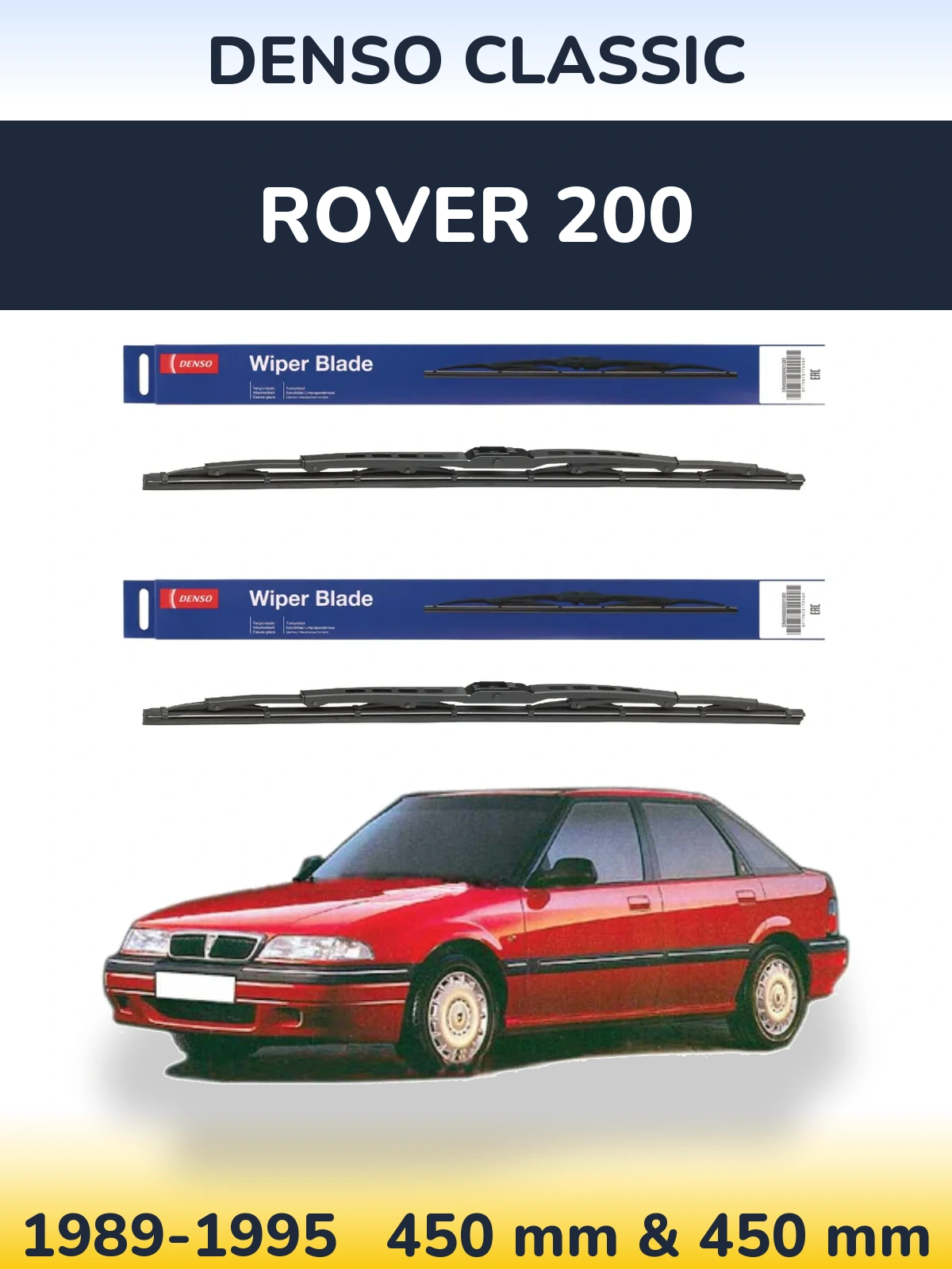 Комплект передніх щіток Denso Classic 450 & 450 мм для Rover 200 1989-1995