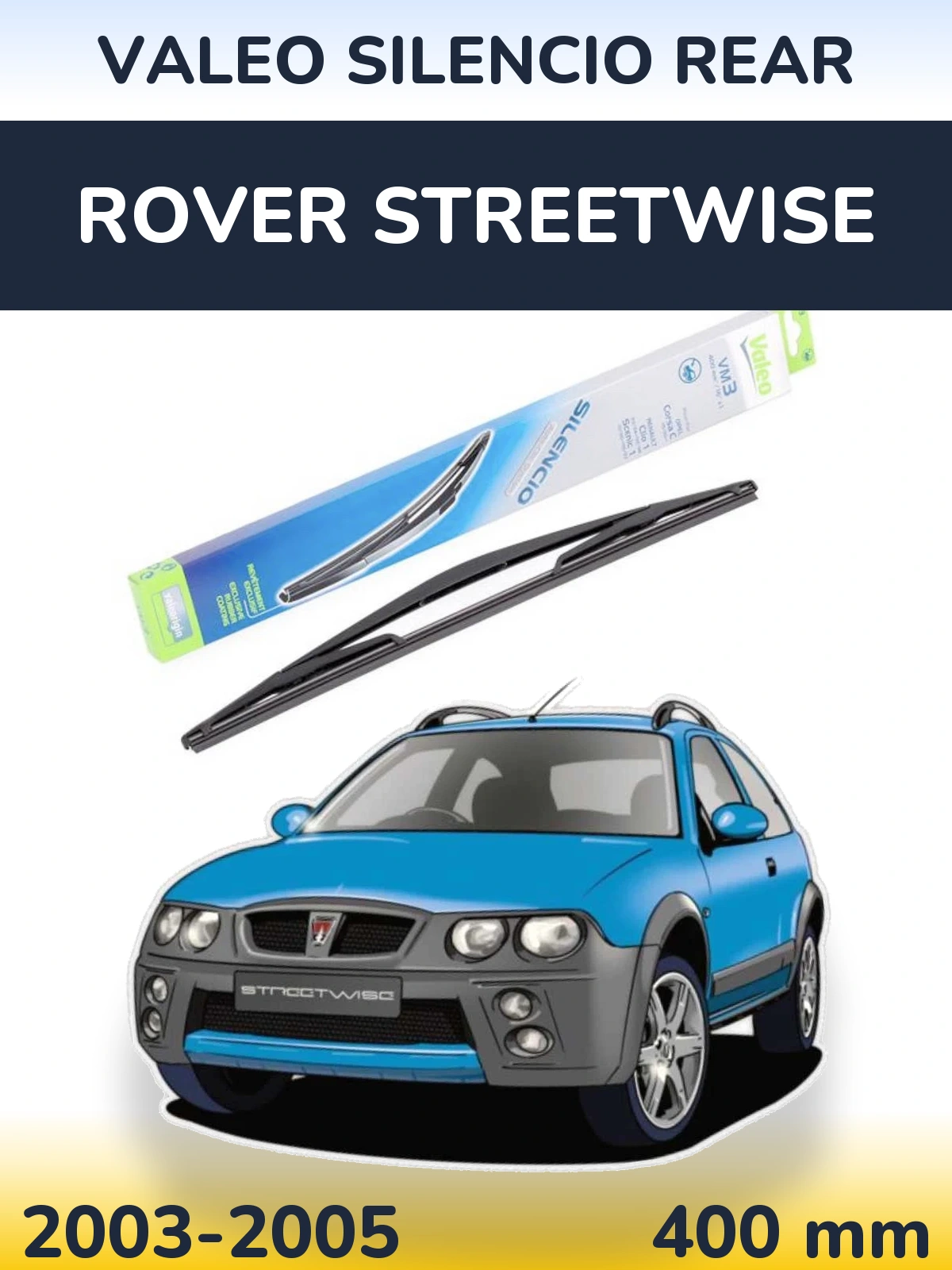 Rear wiper blade Valeo Silencio Rear 400 мм for Rover Streetwise 2003-2005