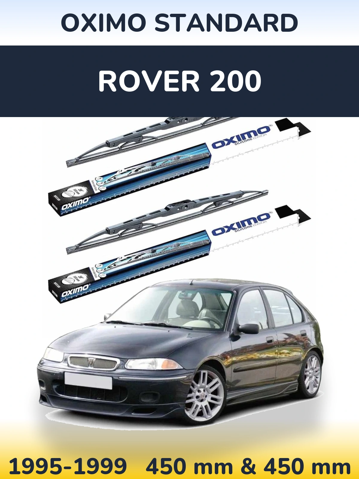 Front wiper blade set Oximo Standard 450 & 450 мм for Rover 200 1995-1999