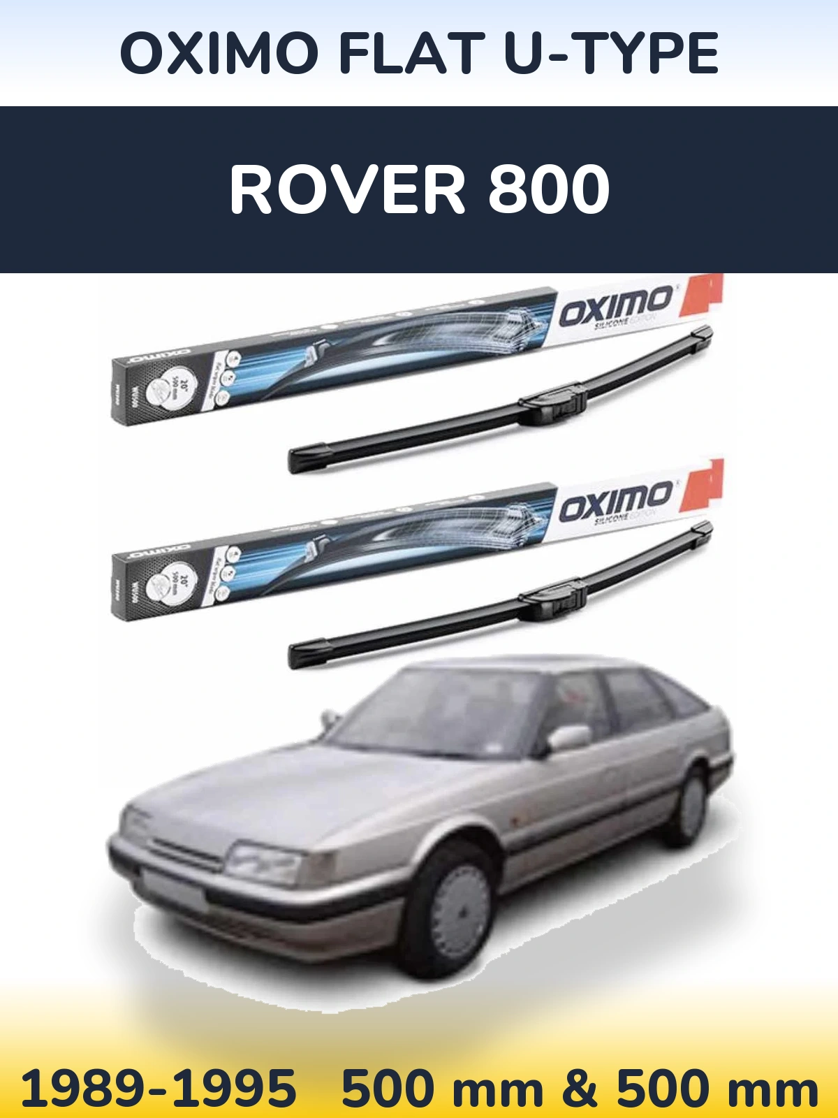 Комплект передних дворников Oximo Flat U-type 500 & 500 мм для Rover 800 1989-1995