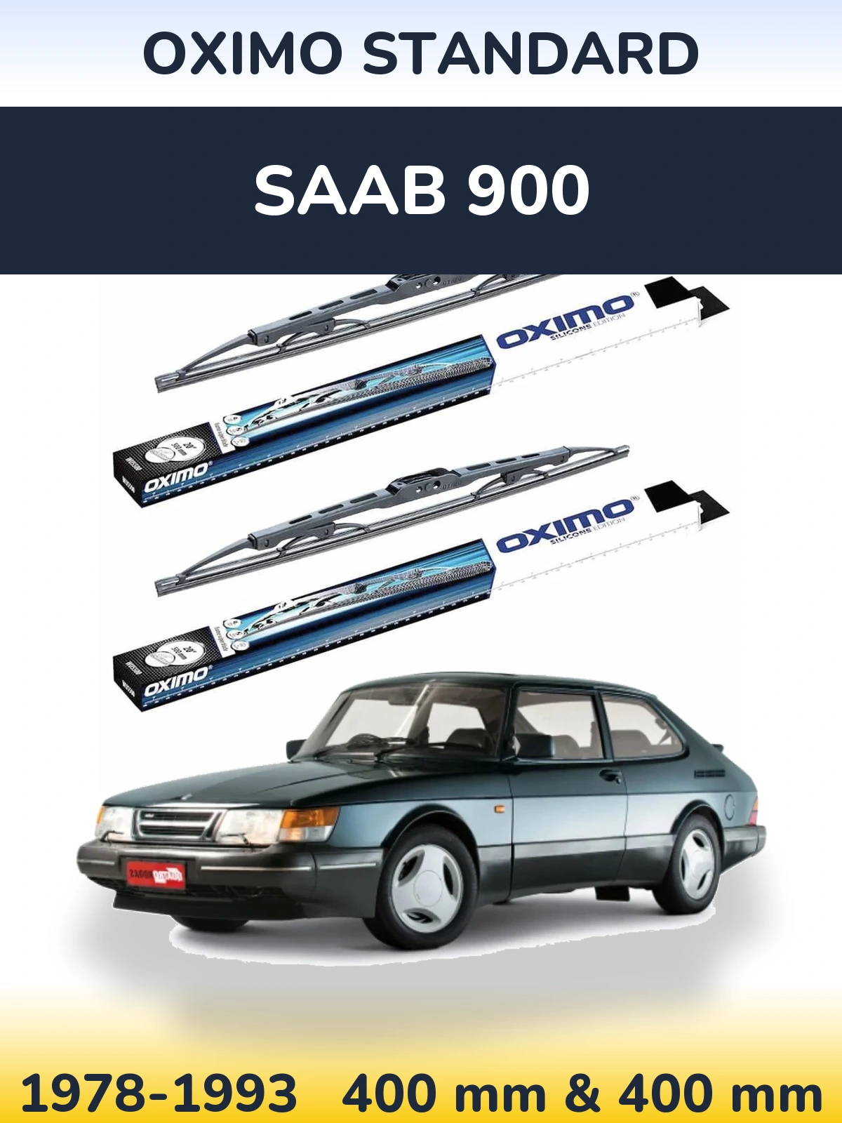 Комплект передніх щіток Oximo Standard 400 & 400 мм для SAAB 900 1978-1993