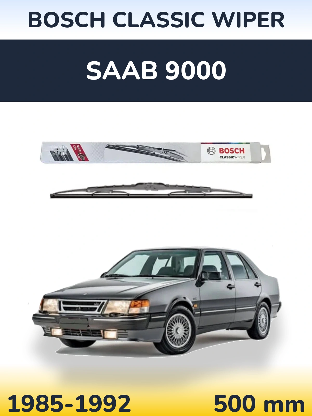 Tylna wycieraczka BOSCH Classic Wiper 500 mm do SAAB 9000 1985-1992