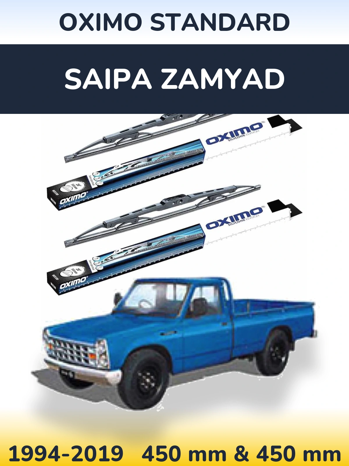 Komplet przednich wycieraczek Oximo Standard 450 & 450 mm do Saipa Zamyad 1994-2019