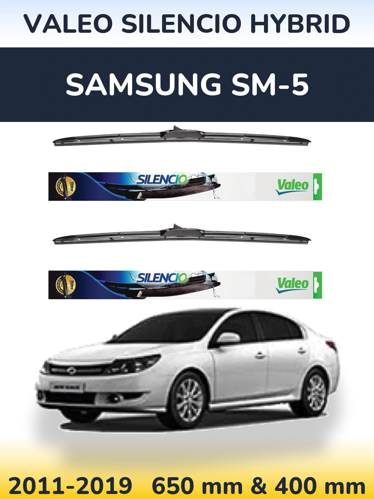 Комплект передніх щіток Valeo Silencio Hybrid 650 & 400 мм для Samsung SM-5 2011-2019