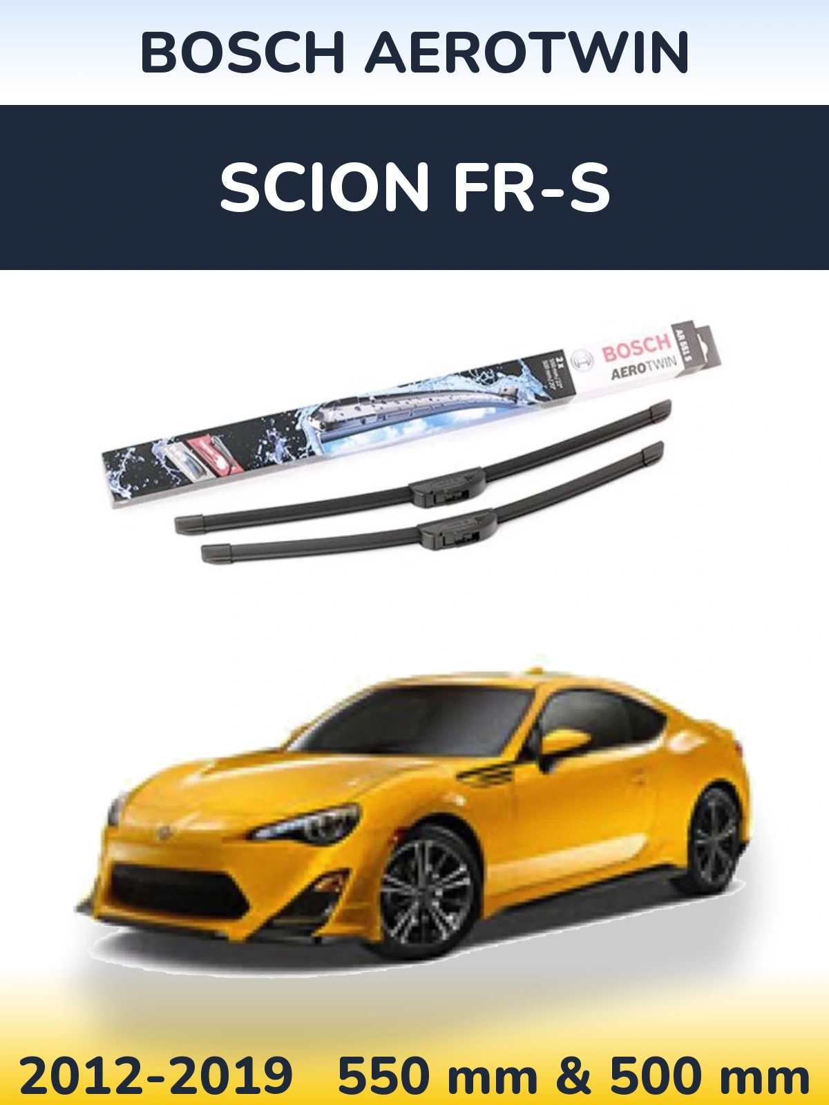 Komplet przednich wycieraczek BOSCH AeroTwin 550 & 500 mm do Scion FR-S 2012-2019