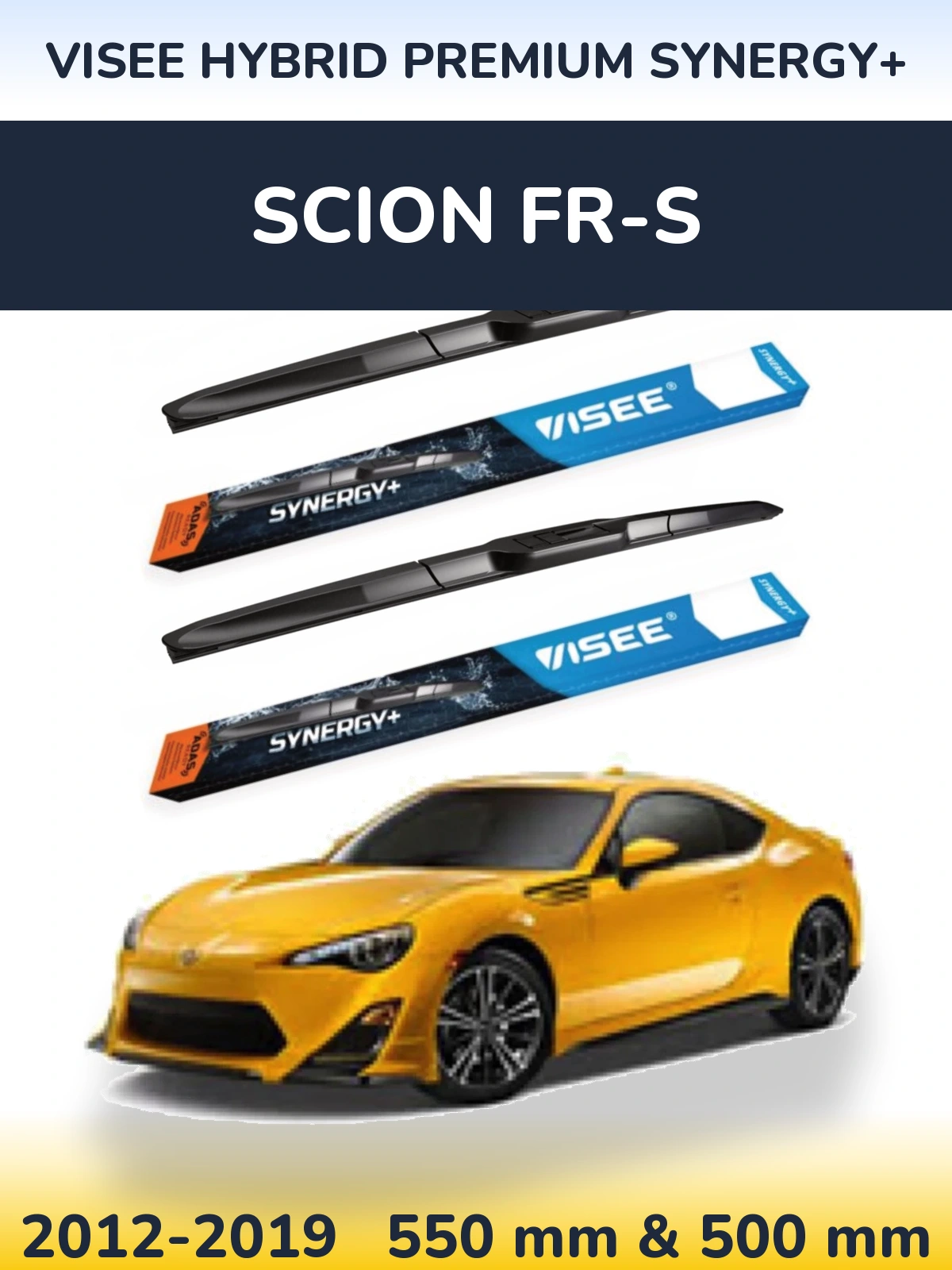 Комплект передніх щіток VISEE HYBRID PREMIUM SYNERGY+ 550 & 500 мм для Scion FR-S 2012-2019