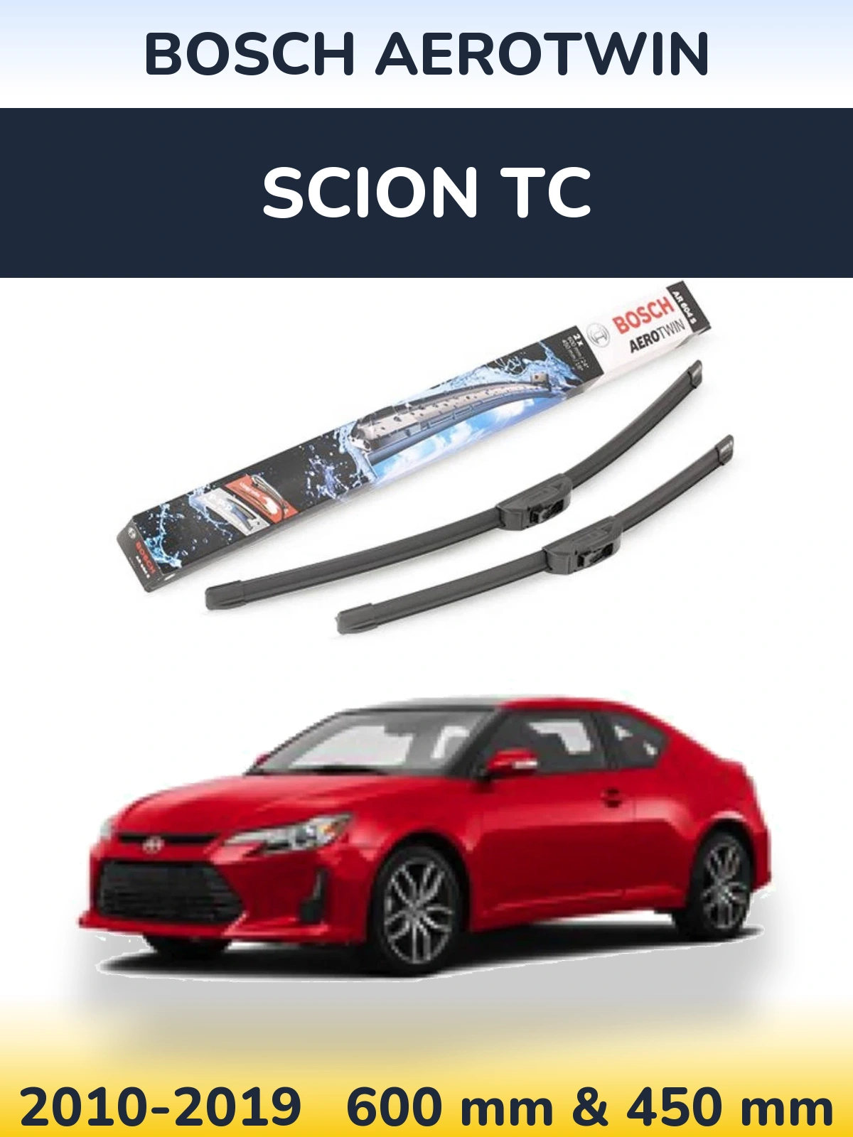 Komplet przednich wycieraczek BOSCH AeroTwin 600 & 450 mm do Scion tC 2010-2019