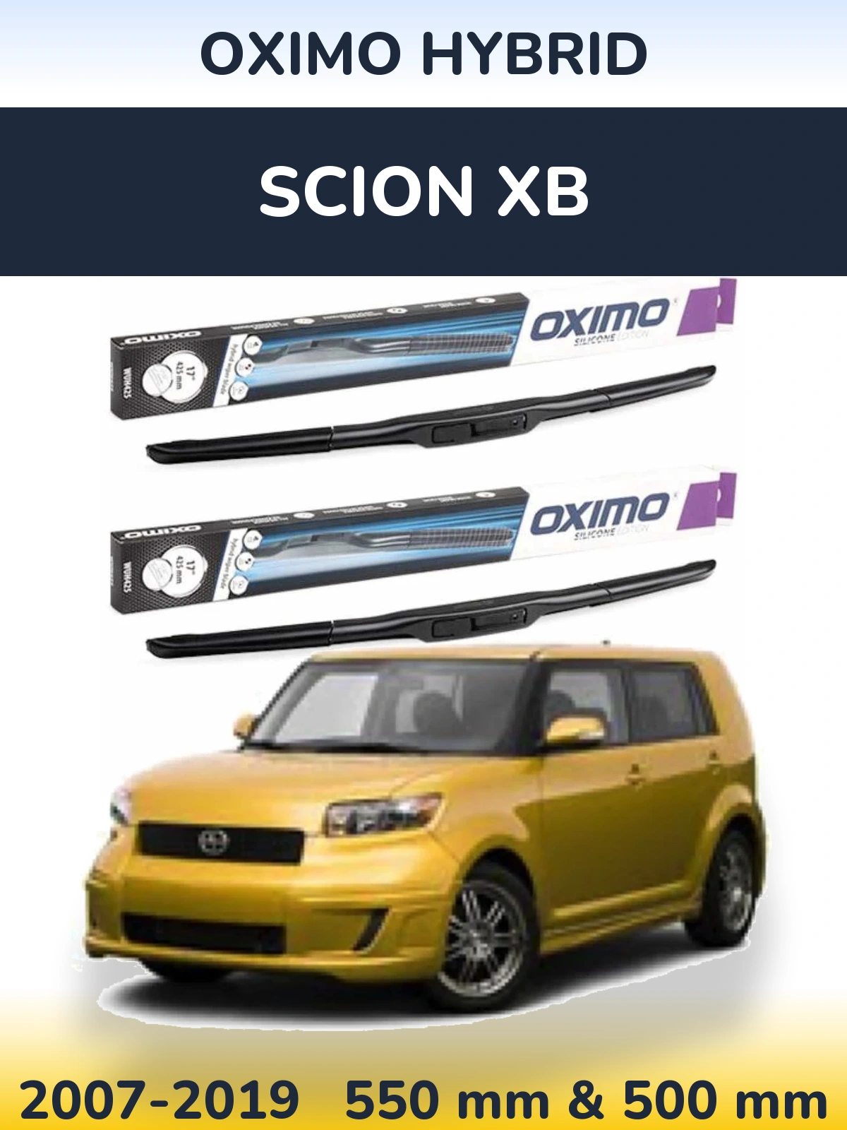 Front wiper blade set Oximo Hybrid 550 & 500 мм for Scion xB 2007-2019