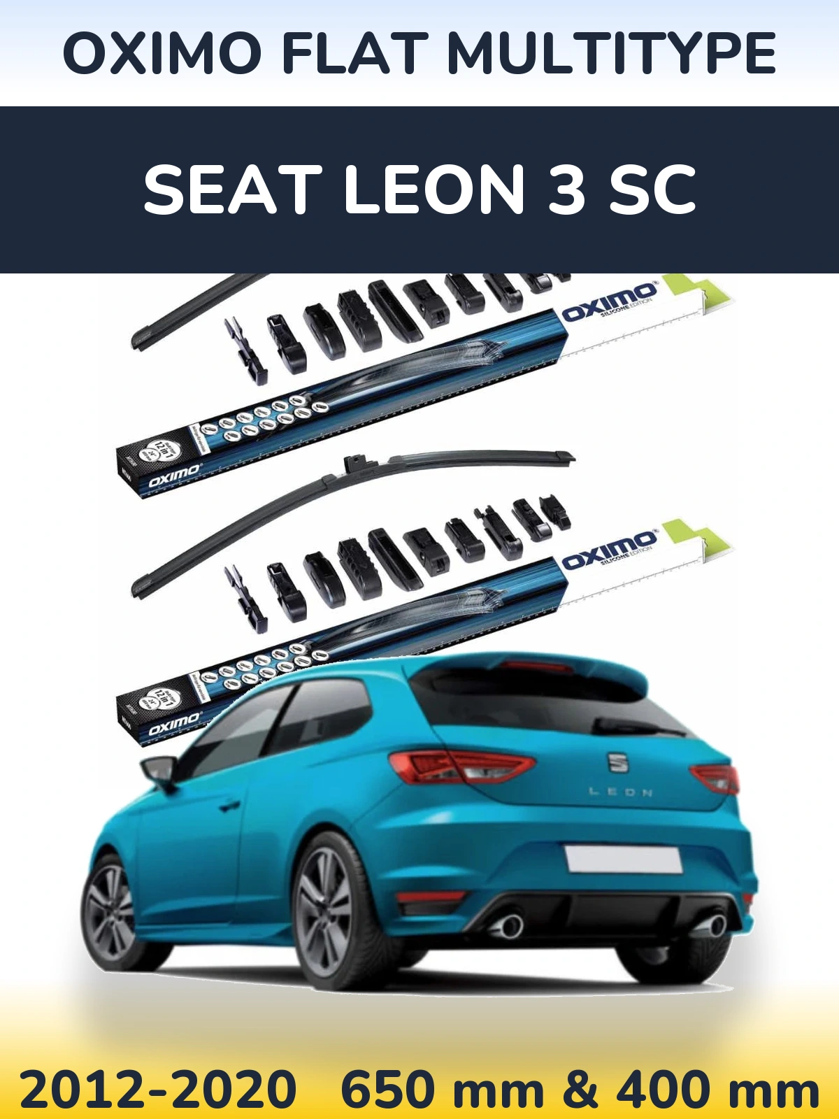 Komplet przednich wycieraczek Oximo Flat MultiType 650 & 400 mm do SEAT Leon 3 SC 2012-2020