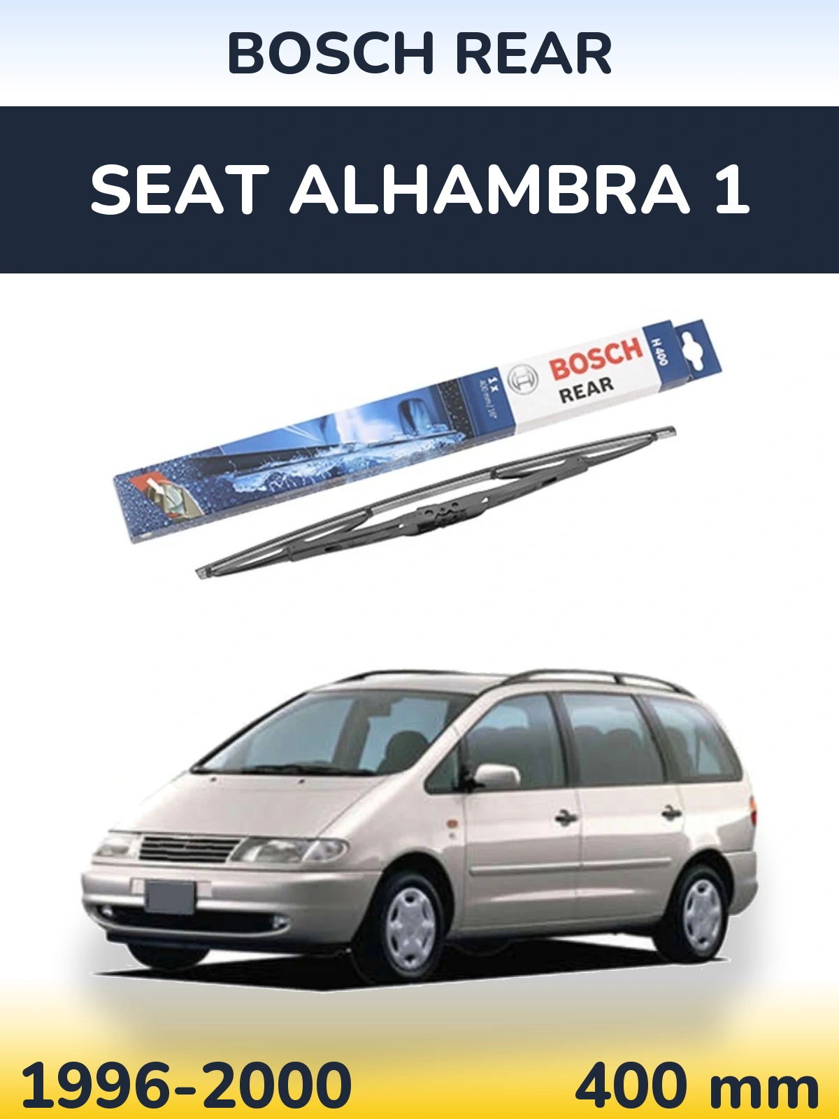 Rear wiper blade BOSCH Rear 400 мм for SEAT Alhambra 1 1996-2000
