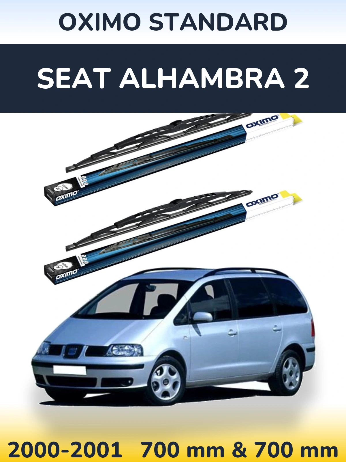 Komplet przednich wycieraczek Oximo Standard 700 & 700 mm do SEAT Alhambra 2 2000-2001