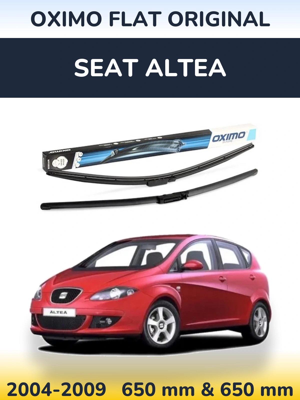 Front wiper blade set Oximo Flat Original 650 & 650 мм for SEAT Altea 2004-2009