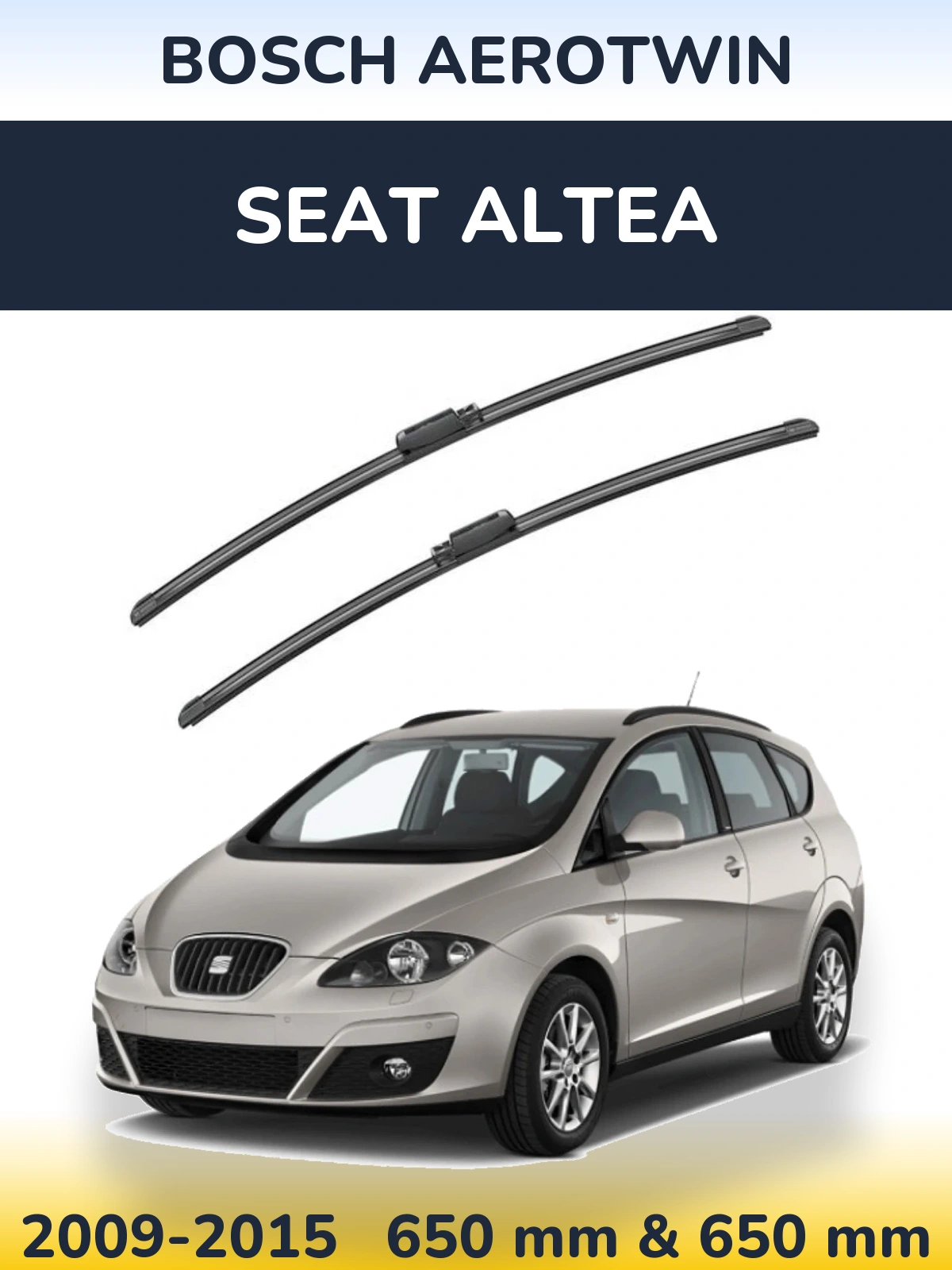 Komplet przednich wycieraczek BOSCH AeroTwin 650 & 650 mm do SEAT Altea 2009-2015