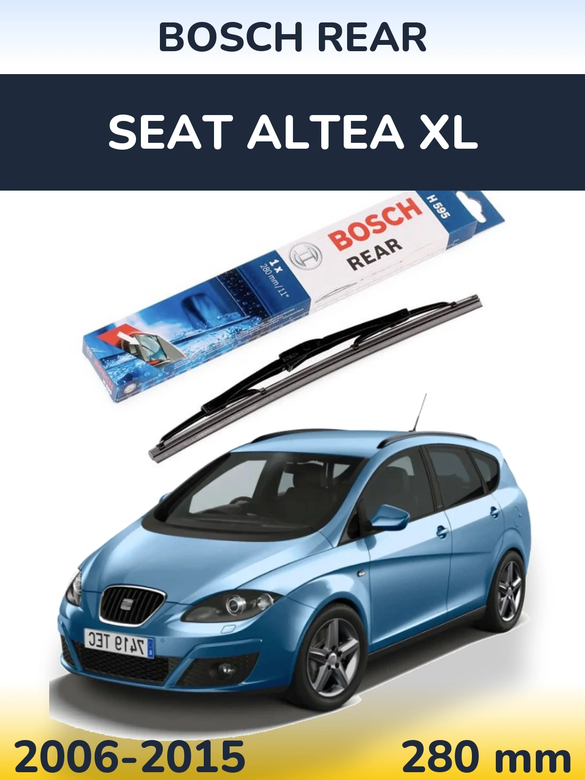 Rear wiper blade BOSCH Rear 280 мм for SEAT Altea XL 2006-2015
