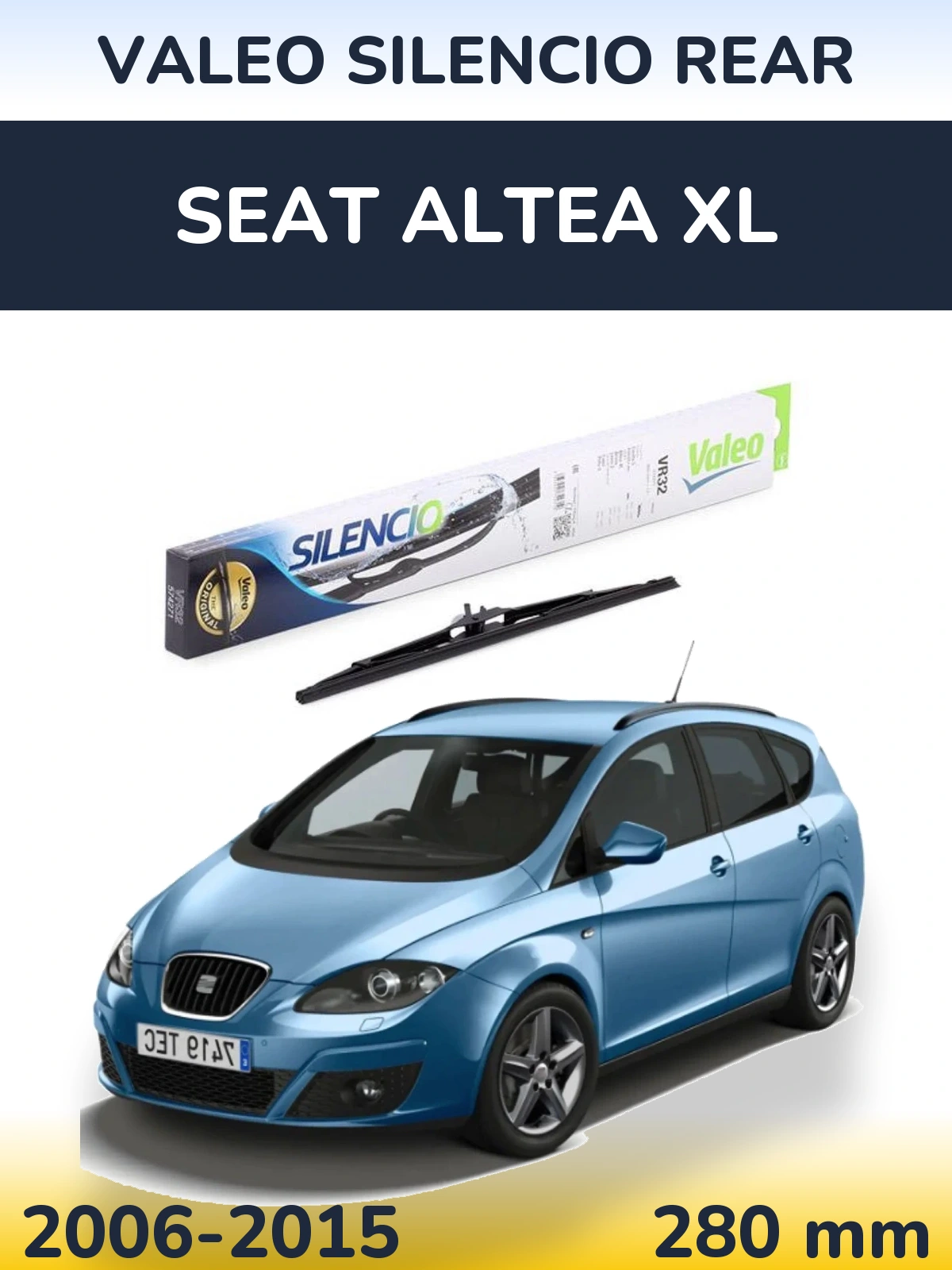 Rear wiper blade Valeo Silencio Rear 280 мм for SEAT Altea XL 2006-2015