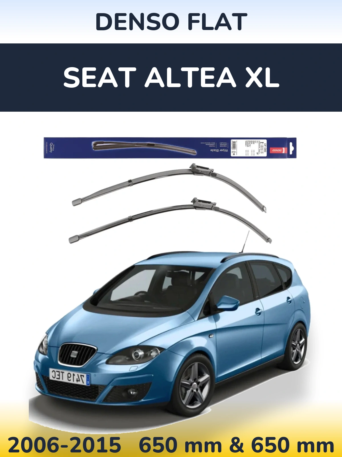 Front wiper blade set Denso Flat 650 & 650 мм for SEAT Altea XL 2006-2015