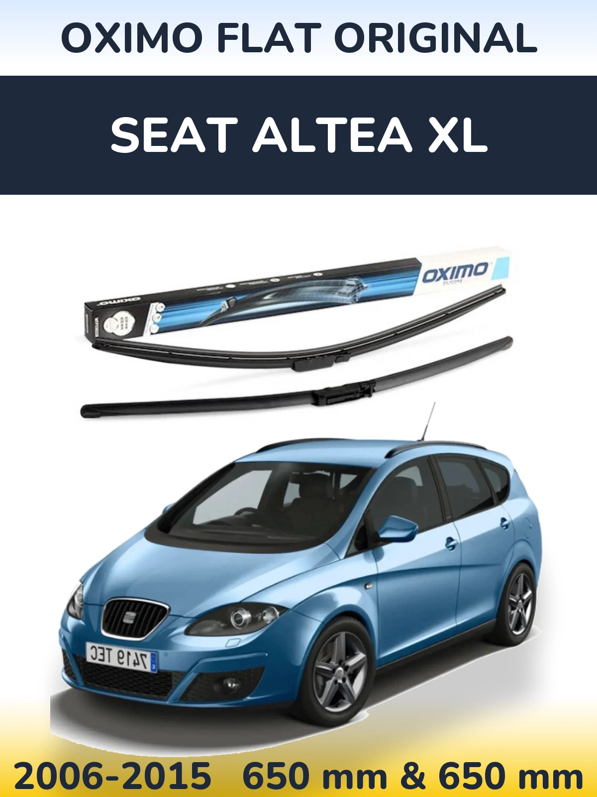 Front wiper blade set Oximo Flat Original 650 & 650 мм for SEAT Altea XL 2006-2015