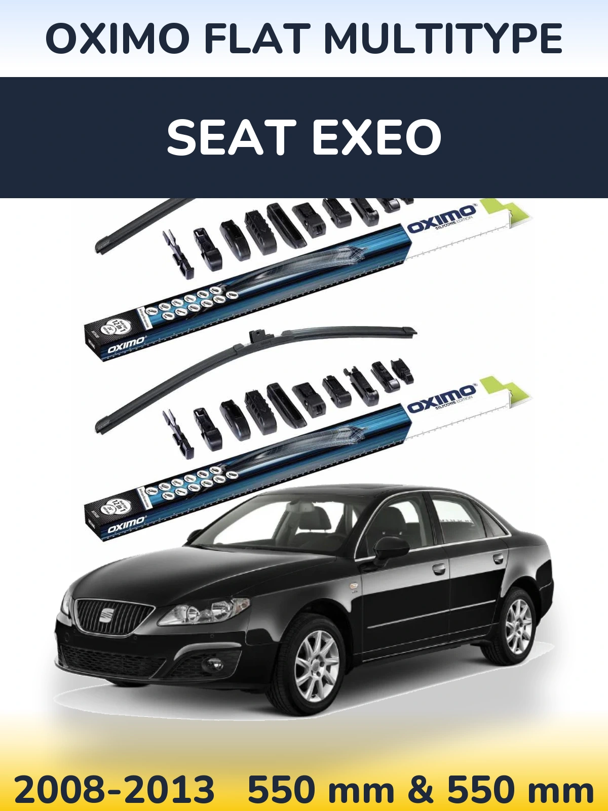 Komplet przednich wycieraczek Oximo Flat MultiType 550 & 550 mm do SEAT Exeo 2008-2013