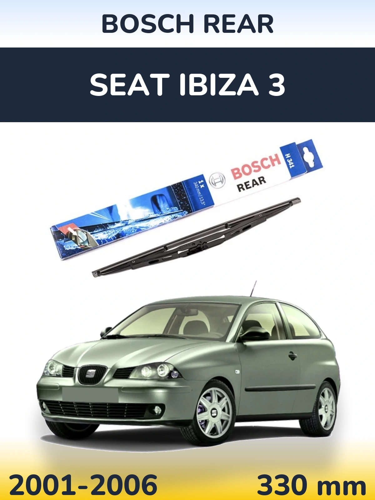 Задний дворник BOSCH Rear 340 мм для SEAT Ibiza 3 2001-2006