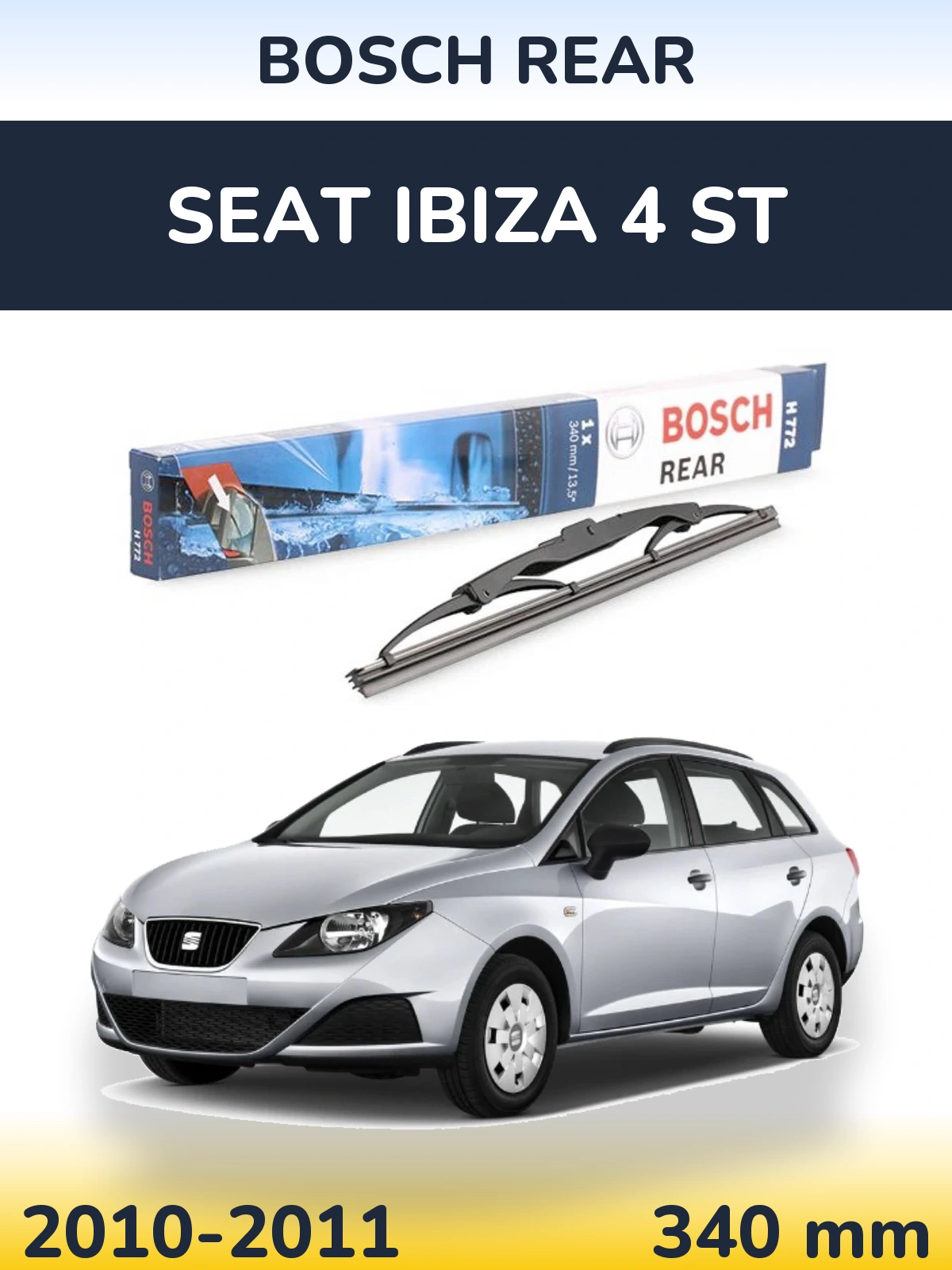 Rear wiper blade BOSCH Rear 340 мм for SEAT Ibiza 4 ST 2010-2011