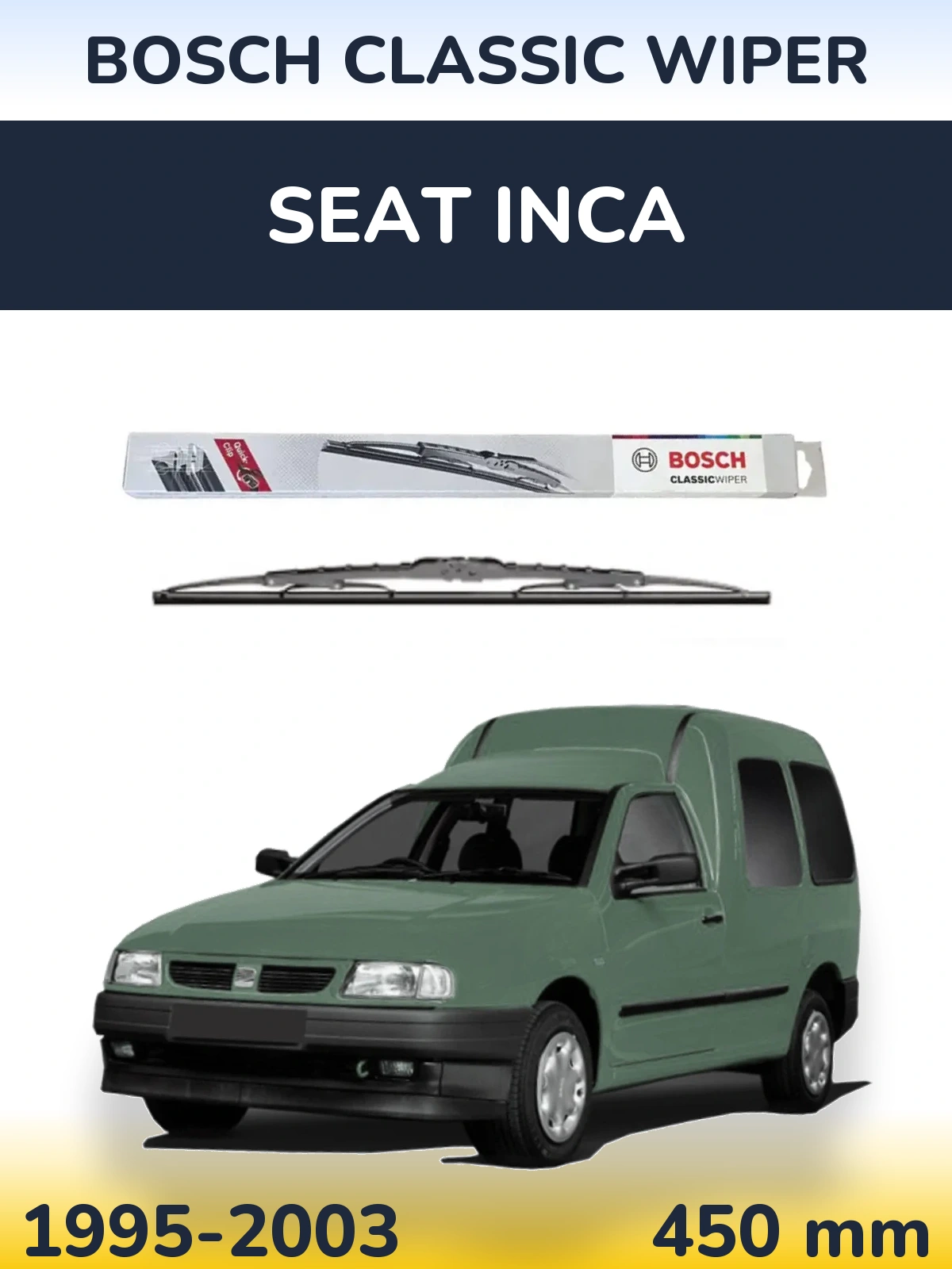 Задний дворник BOSCH Classic Wiper 450 мм для SEAT Inca 1995-2003