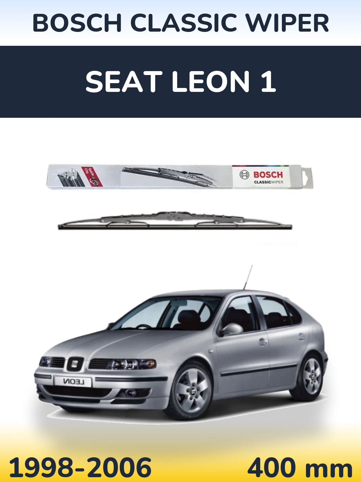 Задня щітка BOSCH Classic Wiper 400 мм для SEAT Leon 1 1998-2006