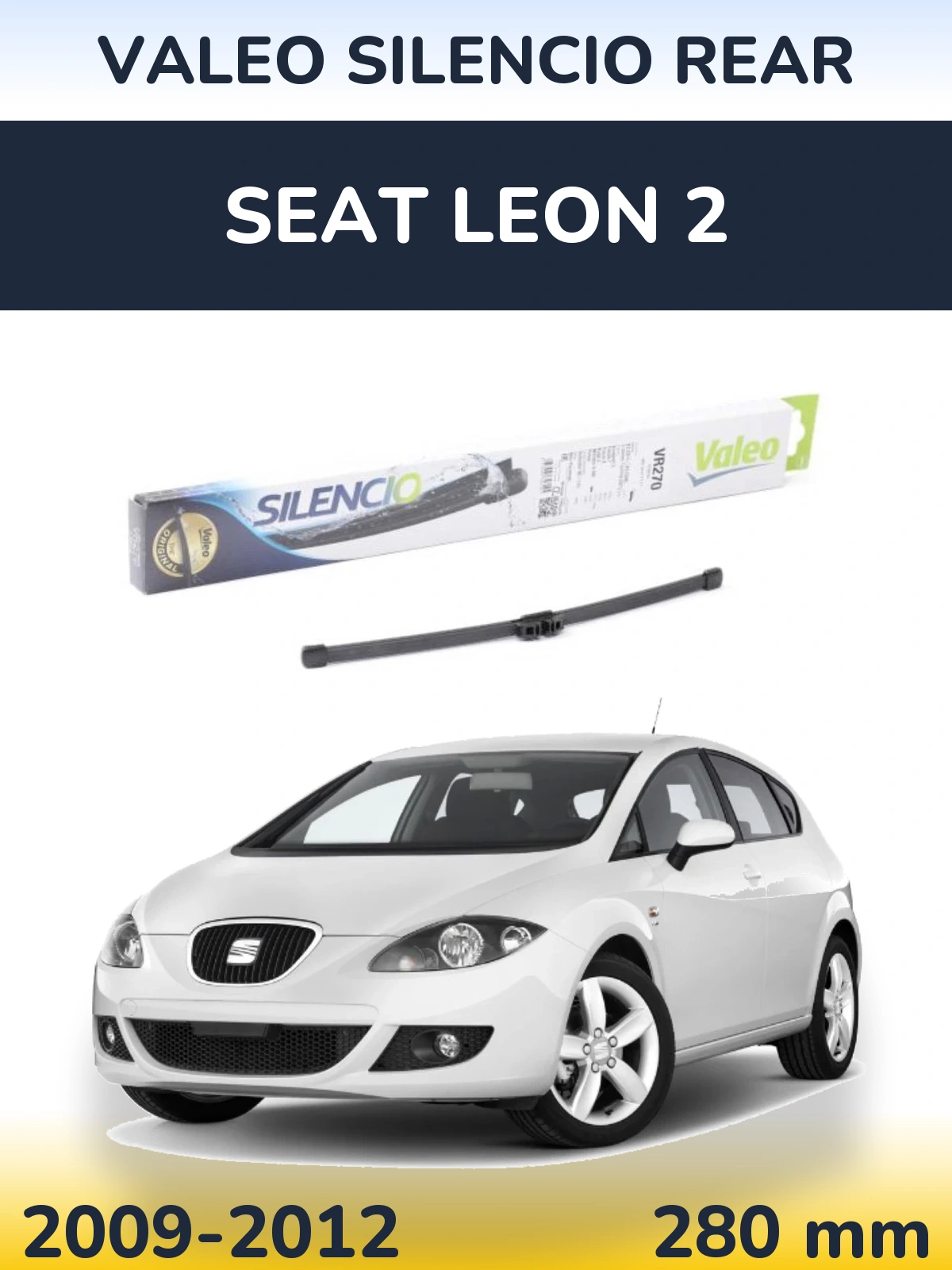 Задний дворник Valeo Silencio Rear 280 мм для SEAT Leon 2 2009-2012