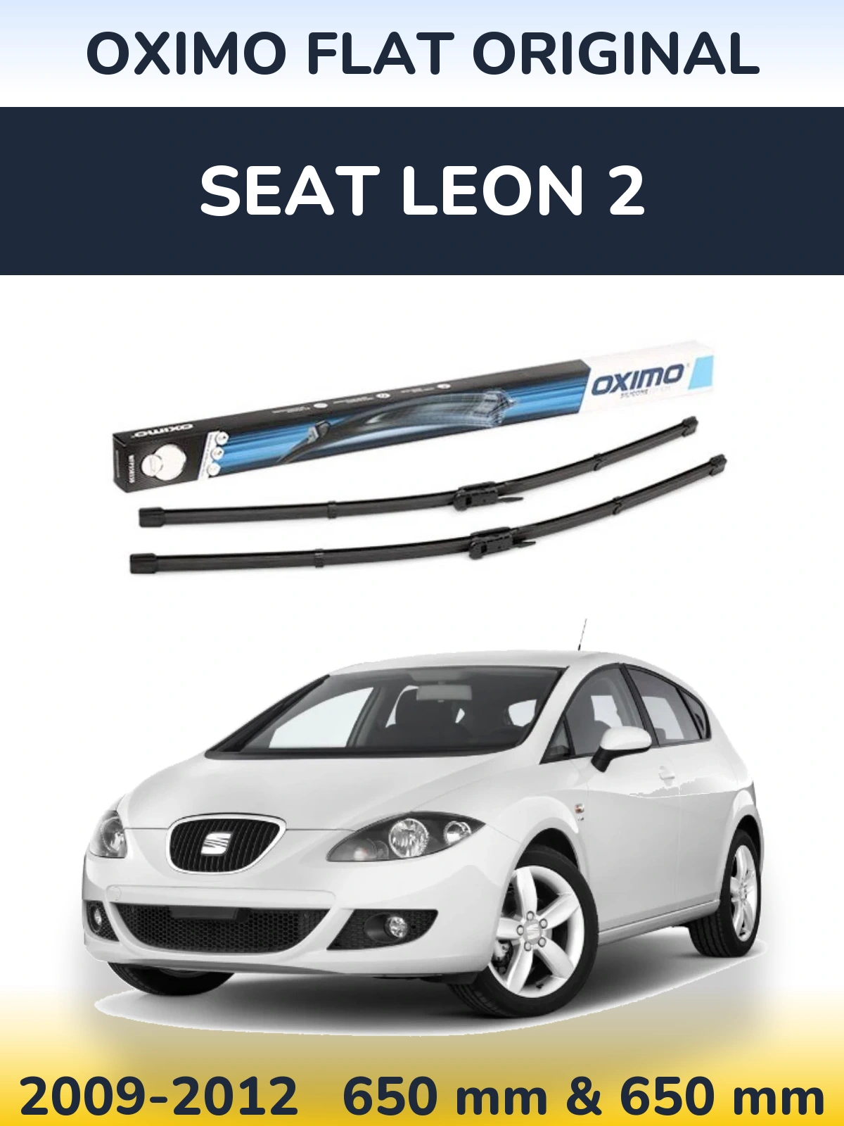 Комплект передних дворников Oximo Flat Original 650 & 650 мм для SEAT Leon 2 2009-2012
