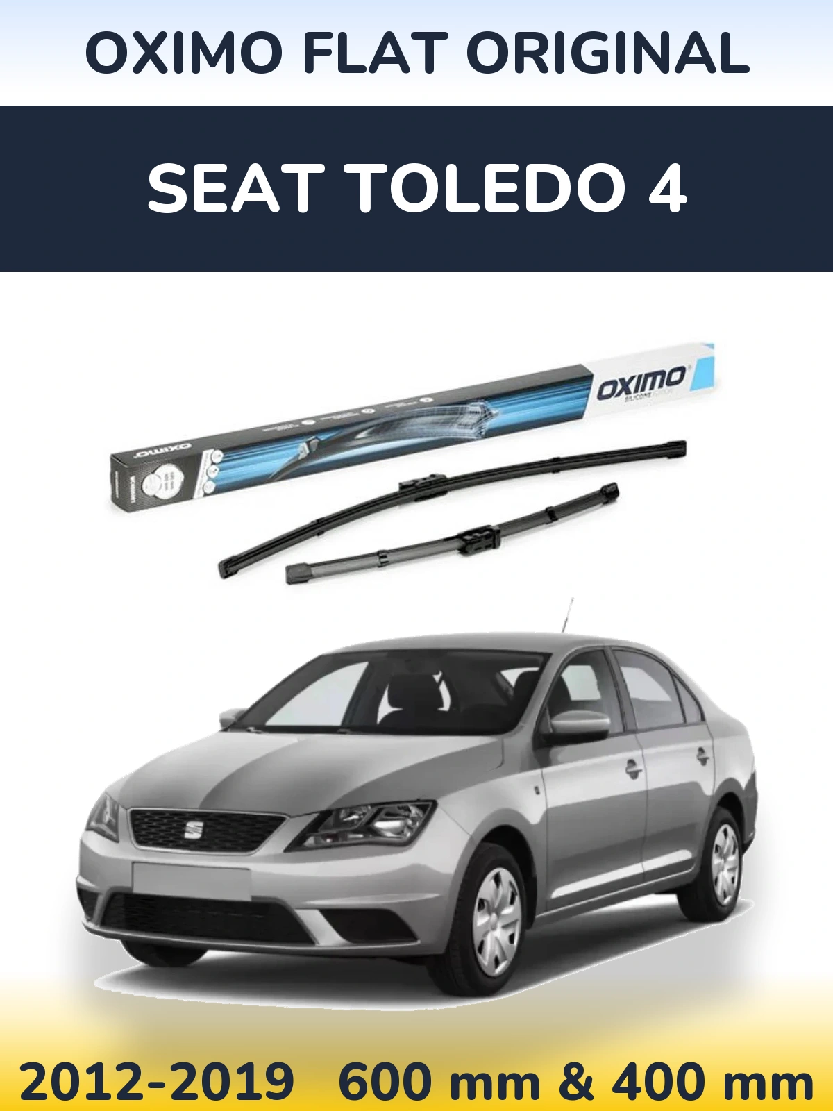 Front wiper blade set Oximo Flat Original 600 & 400 мм for SEAT Toledo 4 2012-2019