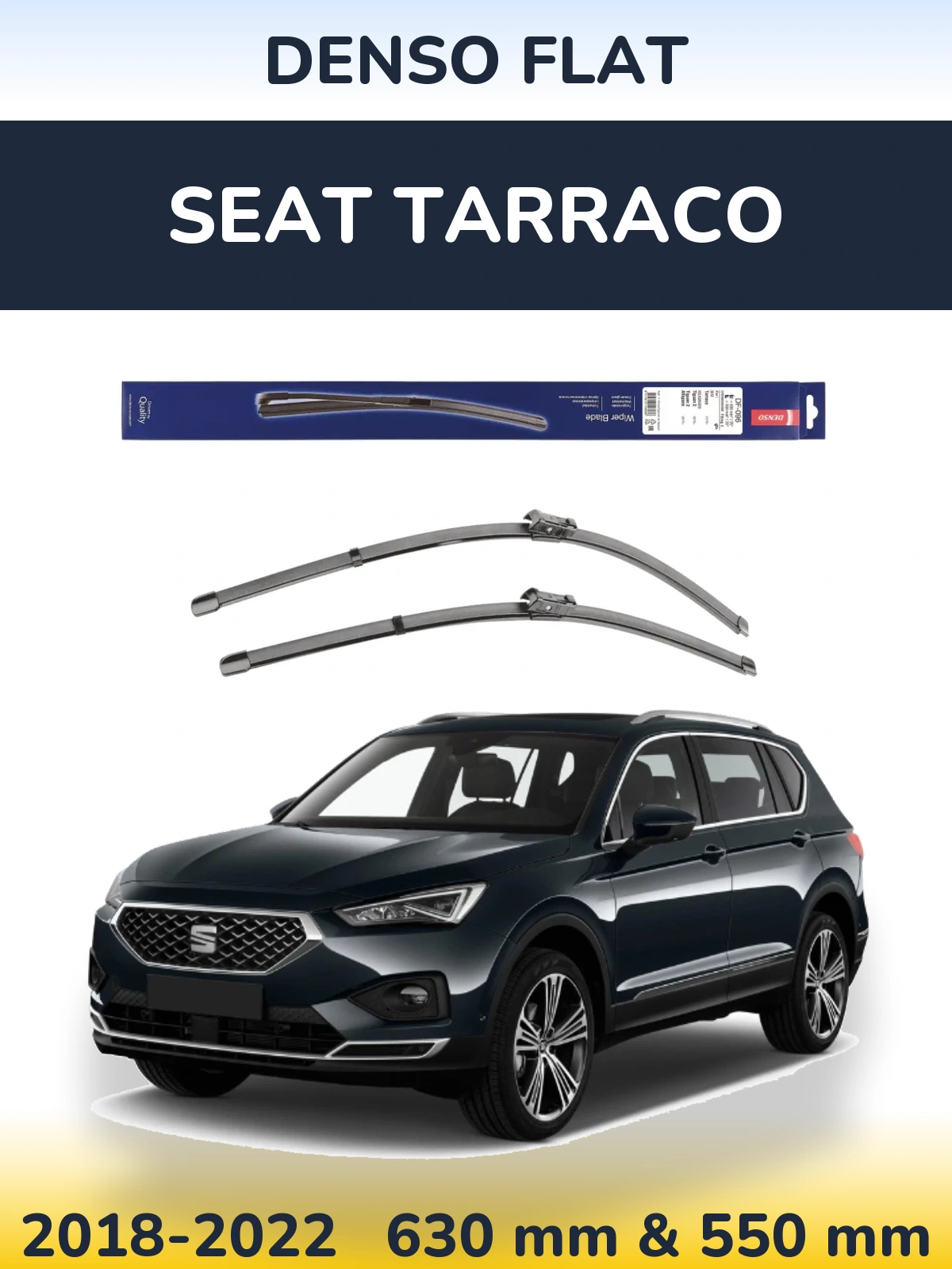Komplet przednich wycieraczek Denso Flat 630 & 550 mm do SEAT Tarraco 2018-2022