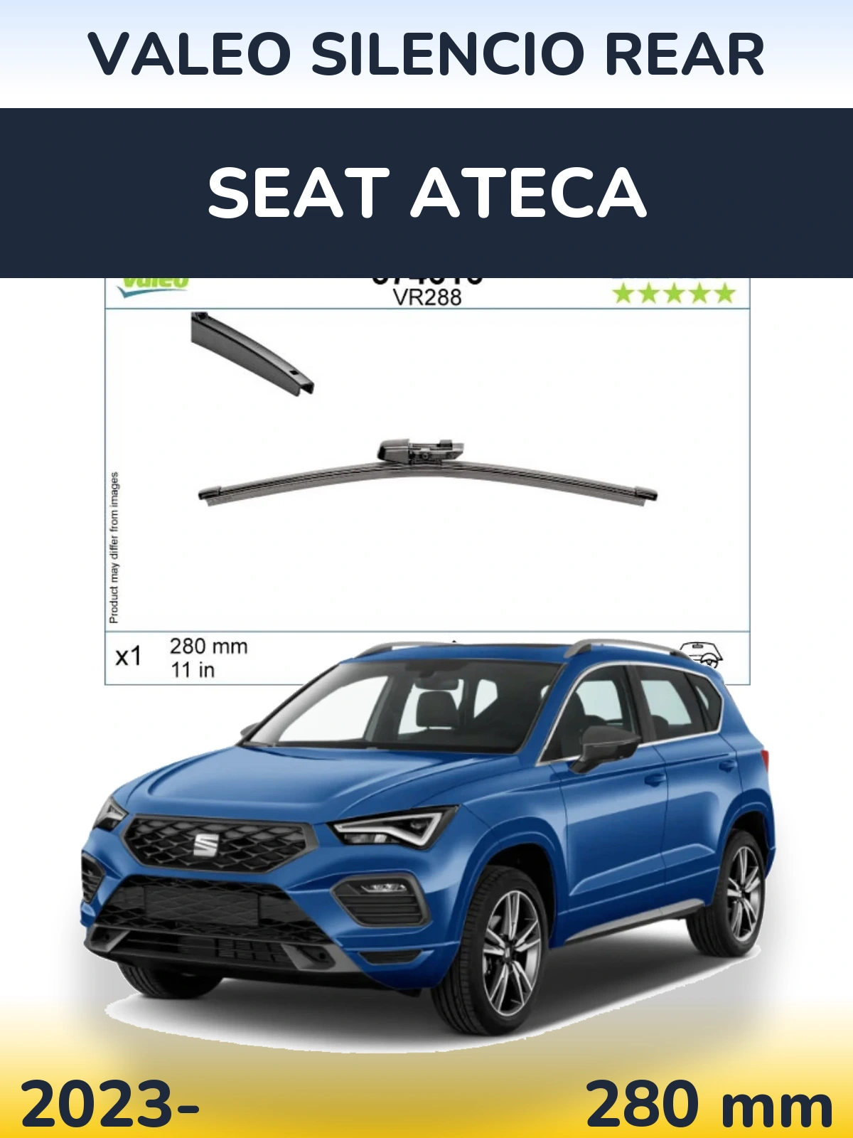 Rear wiper blade Valeo Silencio Rear 280 мм for SEAT Ateca 2023-2026