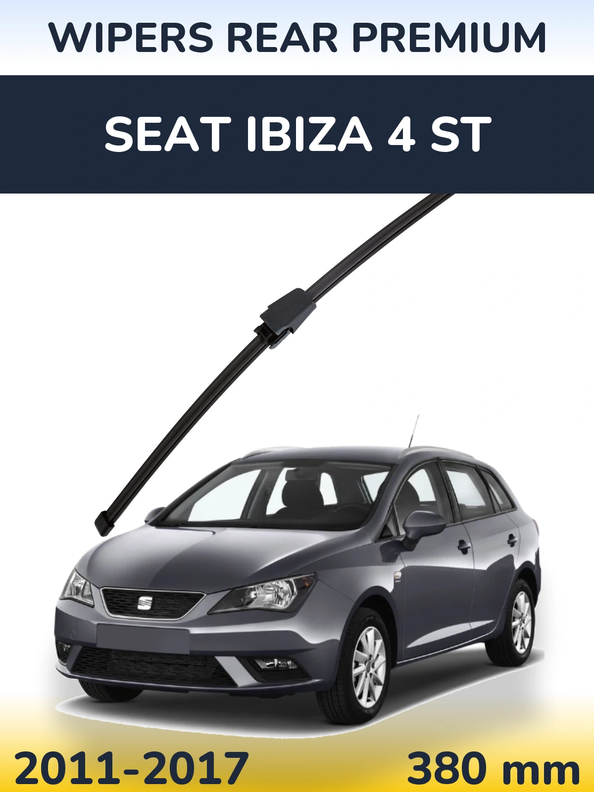 Rear wiper blade WIPERS REAR PREMIUM 380 мм for SEAT Ibiza 4 ST 2011-2017