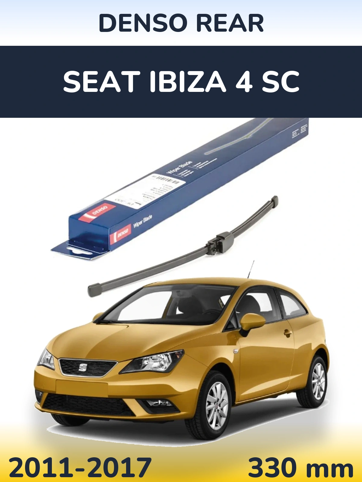 Rear wiper blade Denso Rear 335 мм for SEAT Ibiza 4 SC 2011-2017