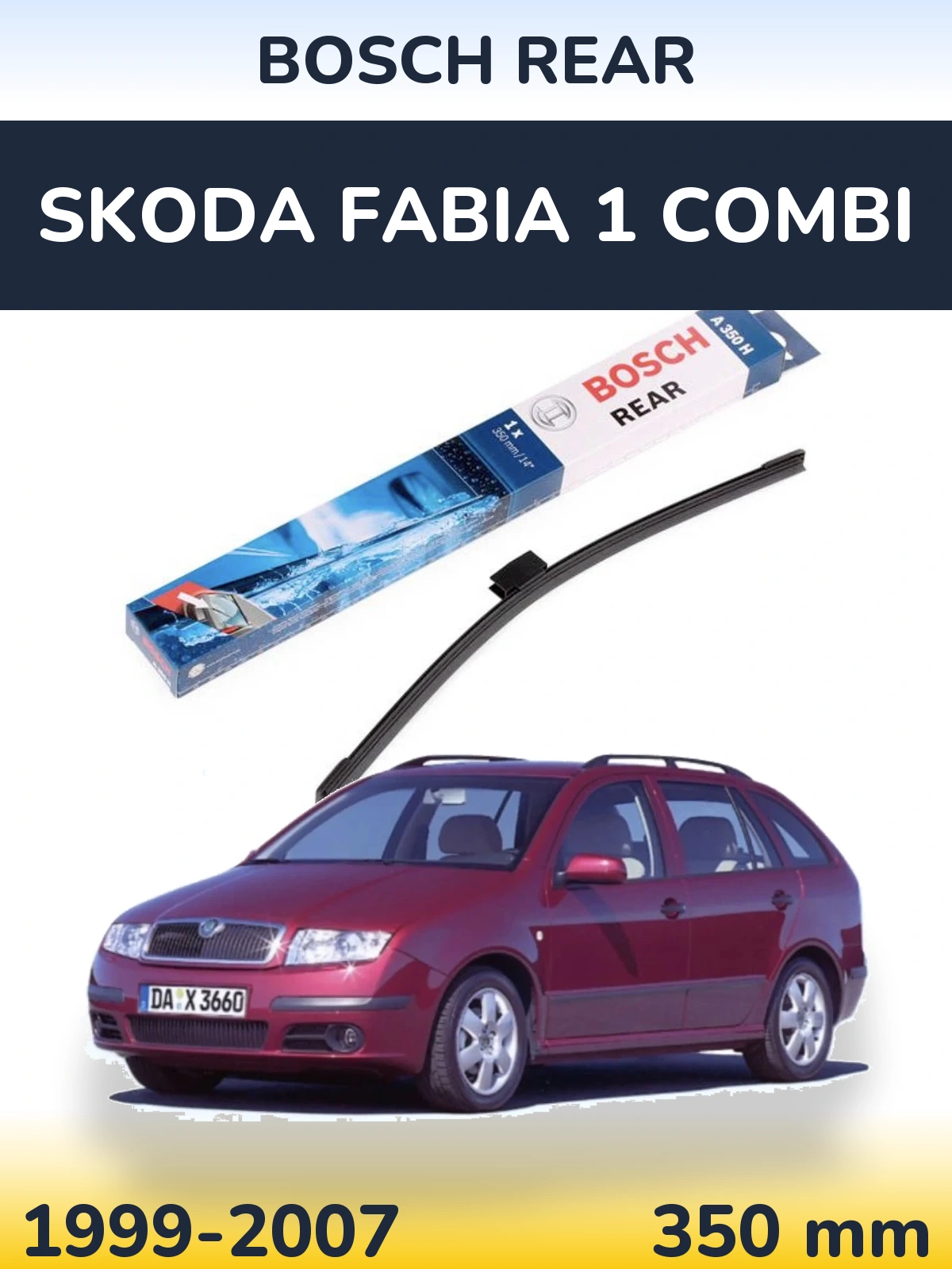 Rear wiper blade BOSCH Rear 350 мм for Skoda Fabia 1 Combi 1999-2007